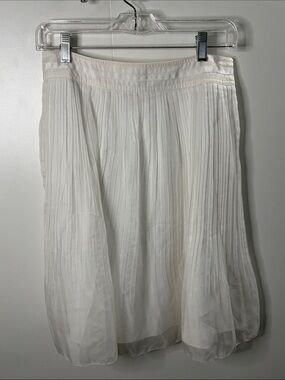 White House Black Market White Pleated Mini Skirt 4